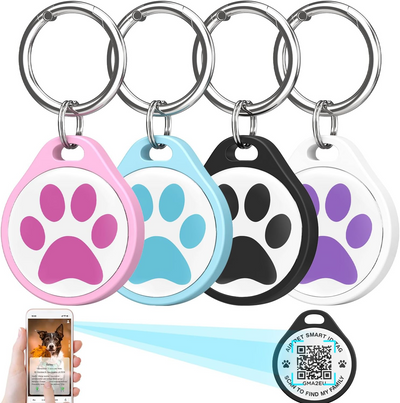 ADVENTUREMORE AIR Pet ID Tag-2pcs QR Code Tag & Smart ID Tag Small Personalized Name Plate with Online Profile - Dog Cat Tag Scan QR Receive Instant Pet Location Alert Email