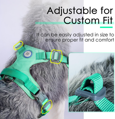 AdventureMore Lightweight Dog Harness with QR Code Dog Tag Breathable Escape Proof Vest Harness for Puppy Small Medium Dogs and Cats Easy to Put On and Control for Training Walking