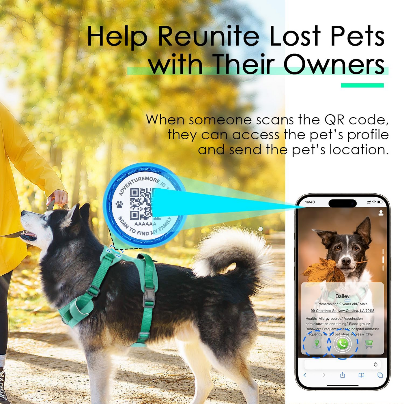 AdventureMore Lightweight Dog Harness with QR Code Dog Tag Breathable Escape Proof Vest Harness for Puppy Small Medium Dogs and Cats Easy to Put On and Control for Training Walking