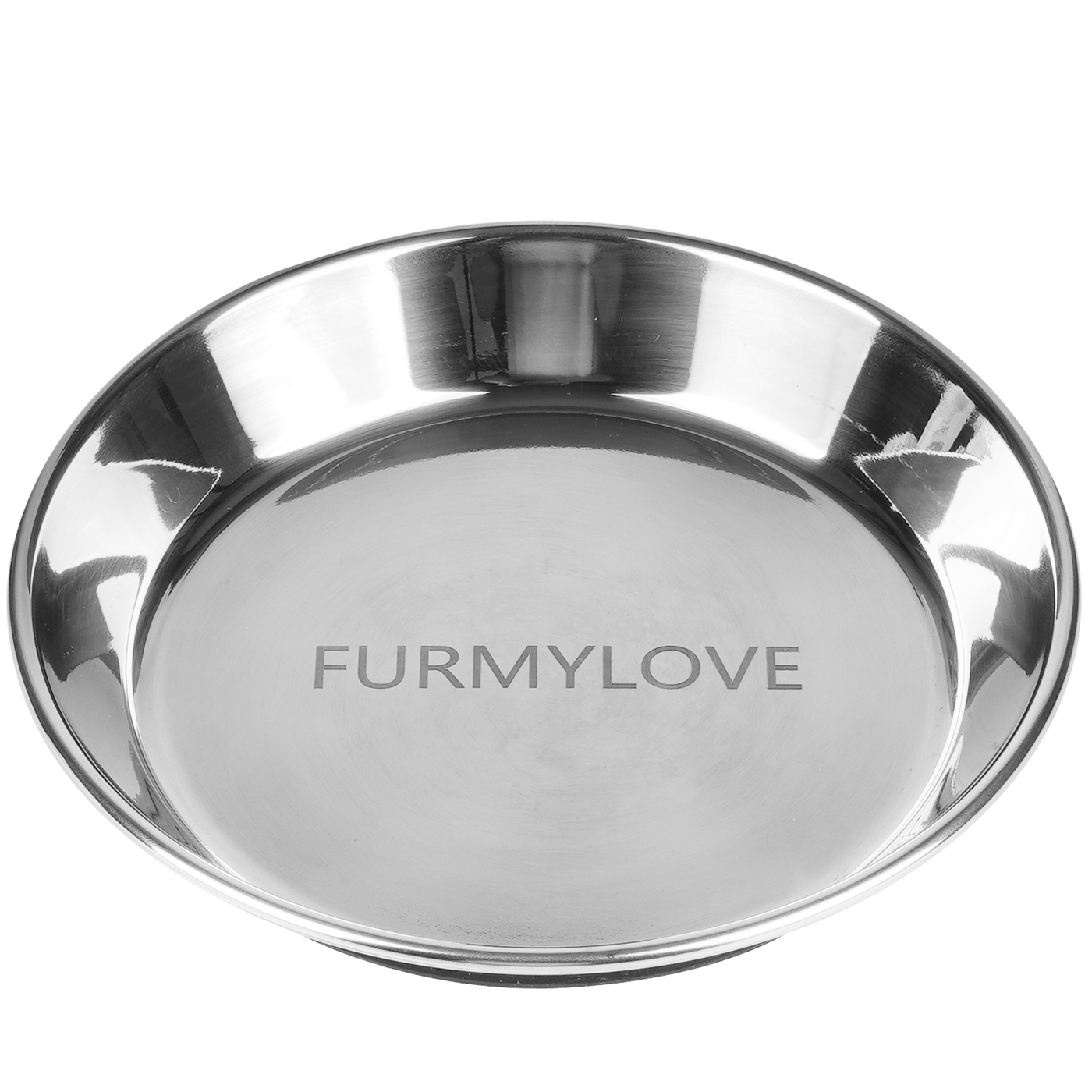 FURMYLOVE Stainless Steel Non-Slip Cat Dish Whisker Friendly Shallow for Food and Water Non-Slip Silicone Bottom Heavy Duty