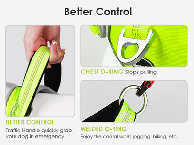 ADVENTUREMORE Dog Harness for Large Dogs No Pull with QR Code Dog Tag, Adjustable Reflective Breathable Dog Vest Harness with Easy Control Front Clip Handle for Training Walking