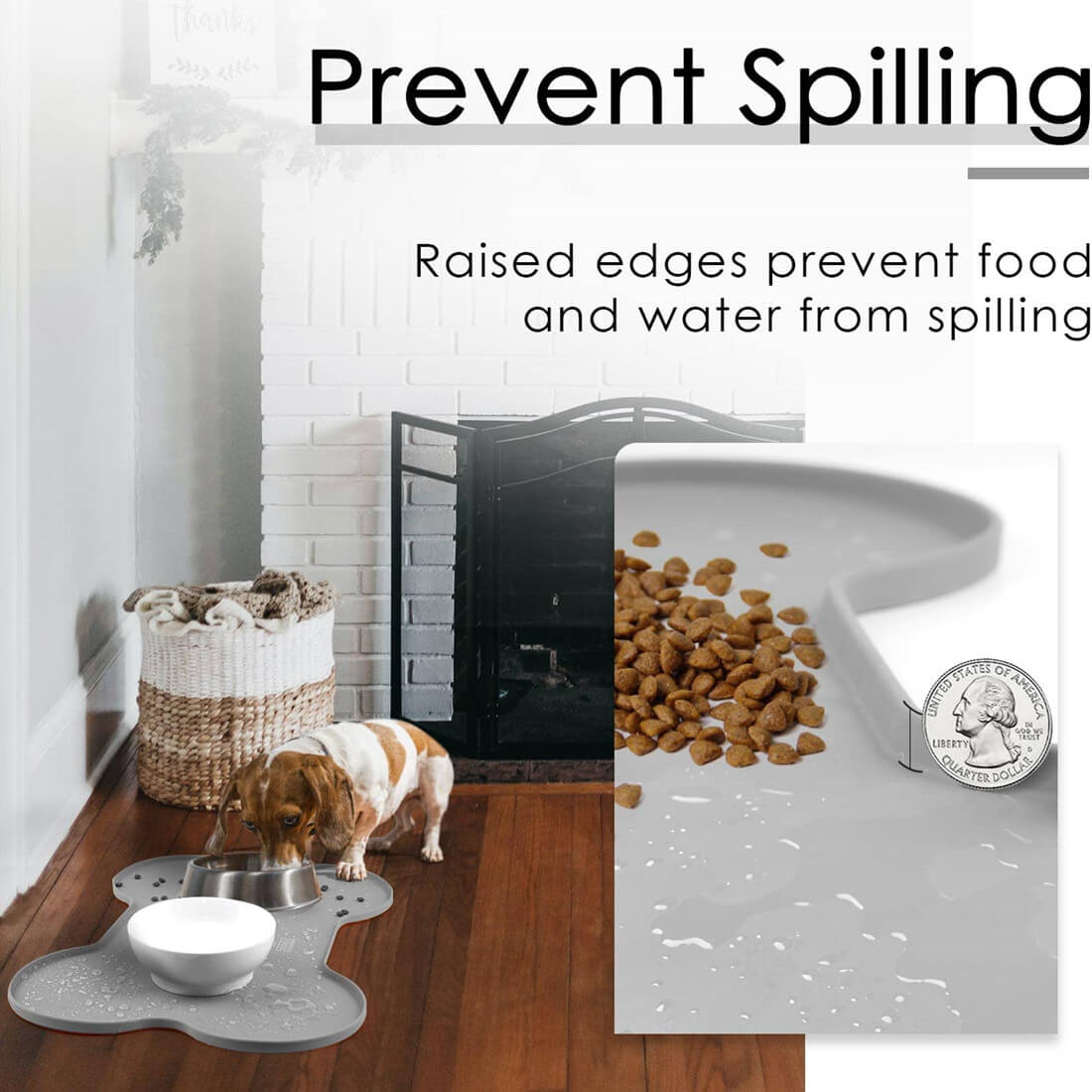 Pet Spill-proof Place Mats Waterproof & Greaseproof Bowl Mat