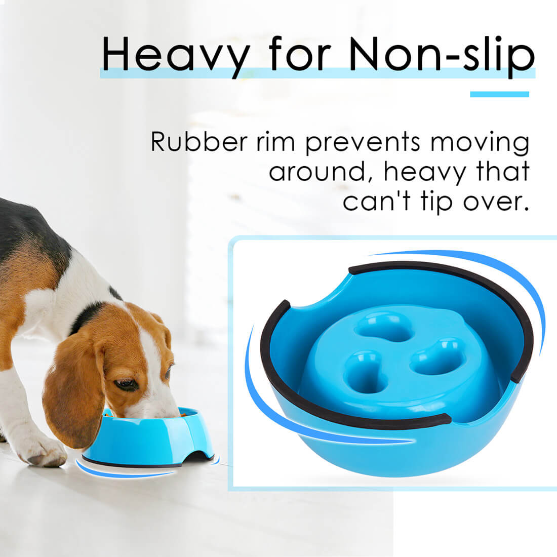 Ludlz Dog Slow Feeder Bowl, Non Slip Puzzle Bowl - Anti-Gulping Pet Slower Food Feeding Dishes - Interactive Bloat Stop Dog Bowls - Durable Preventing